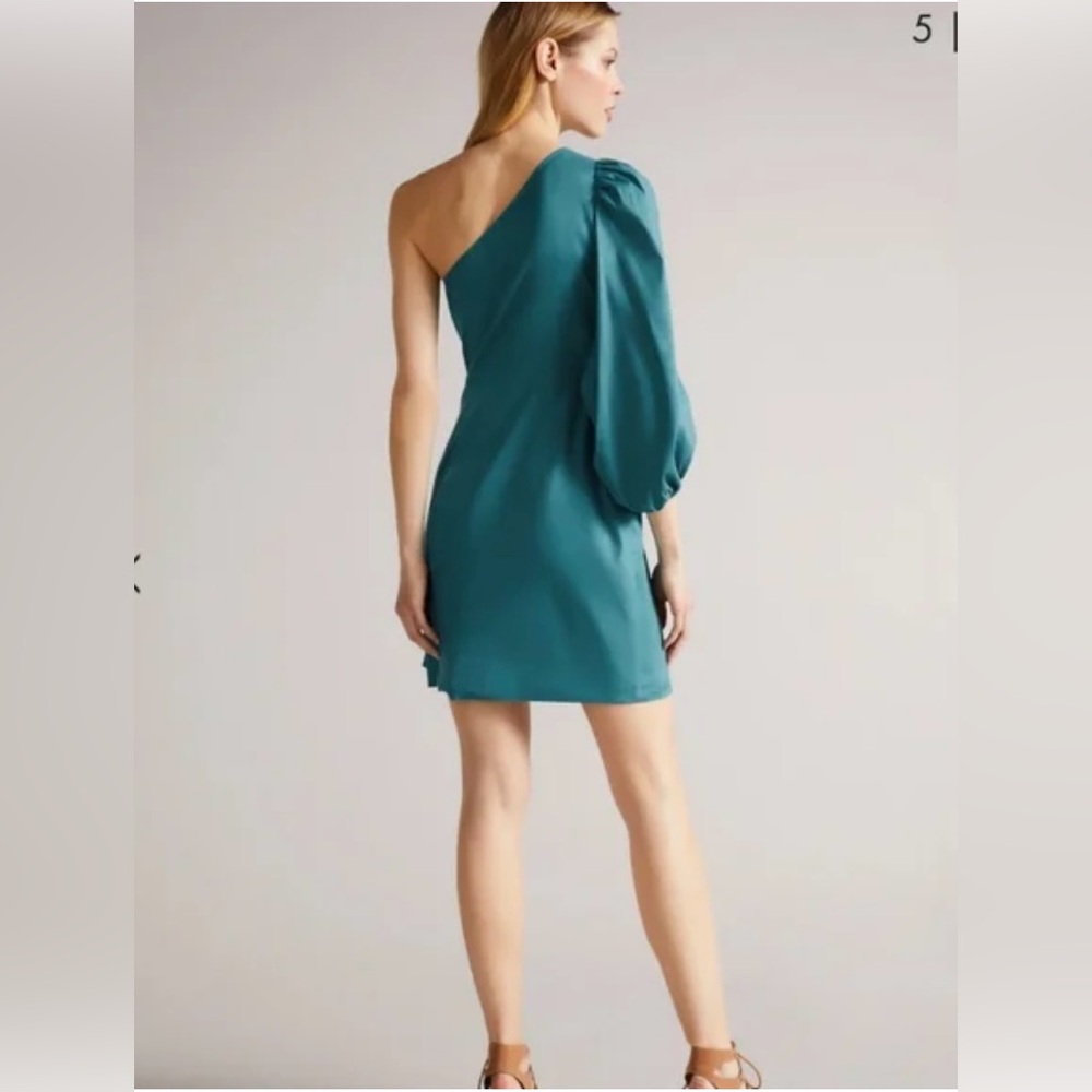 Ted Baker Teal One-Shoulder Dress